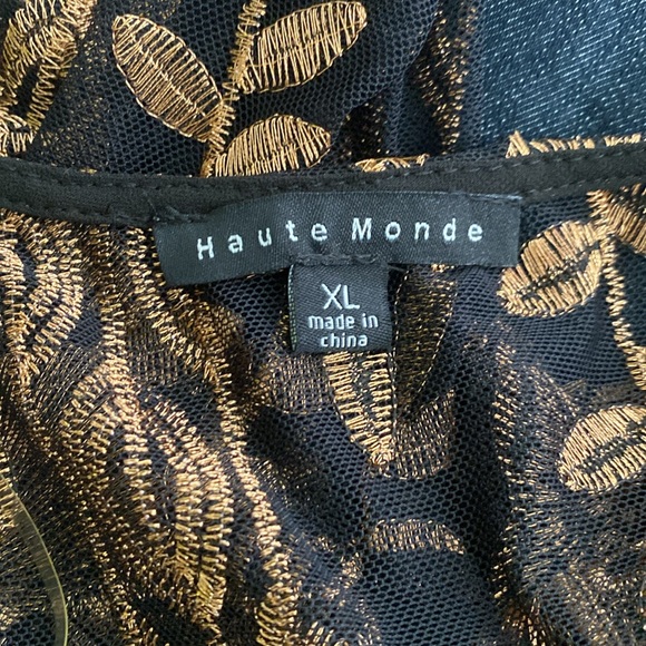 NWT Haute Monde black and gold floral kimono, coverup.  Size XL. - Picture 8 of 8